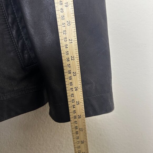 Merona Biker Moto Coat Leather Jacket Men XL Outerwear Button Zip Fall Winter - Picture 9 of 14